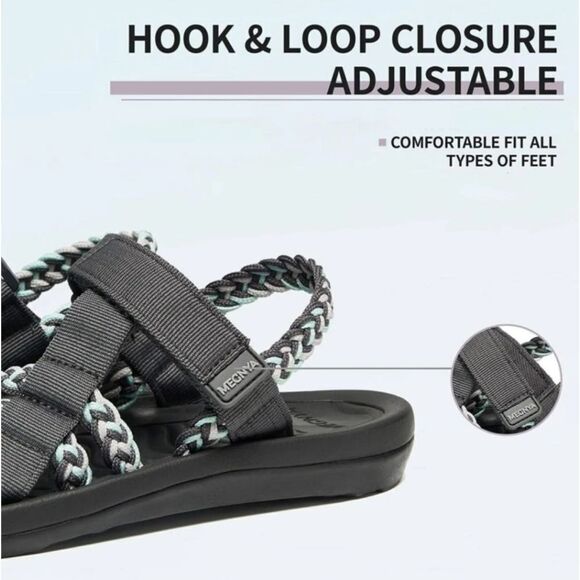 MEGNYA HIKING SANDALS FOR WOMEN, COMFORTABLE WALKING FLIP FLOP SANDAL - Picture 6 of 16